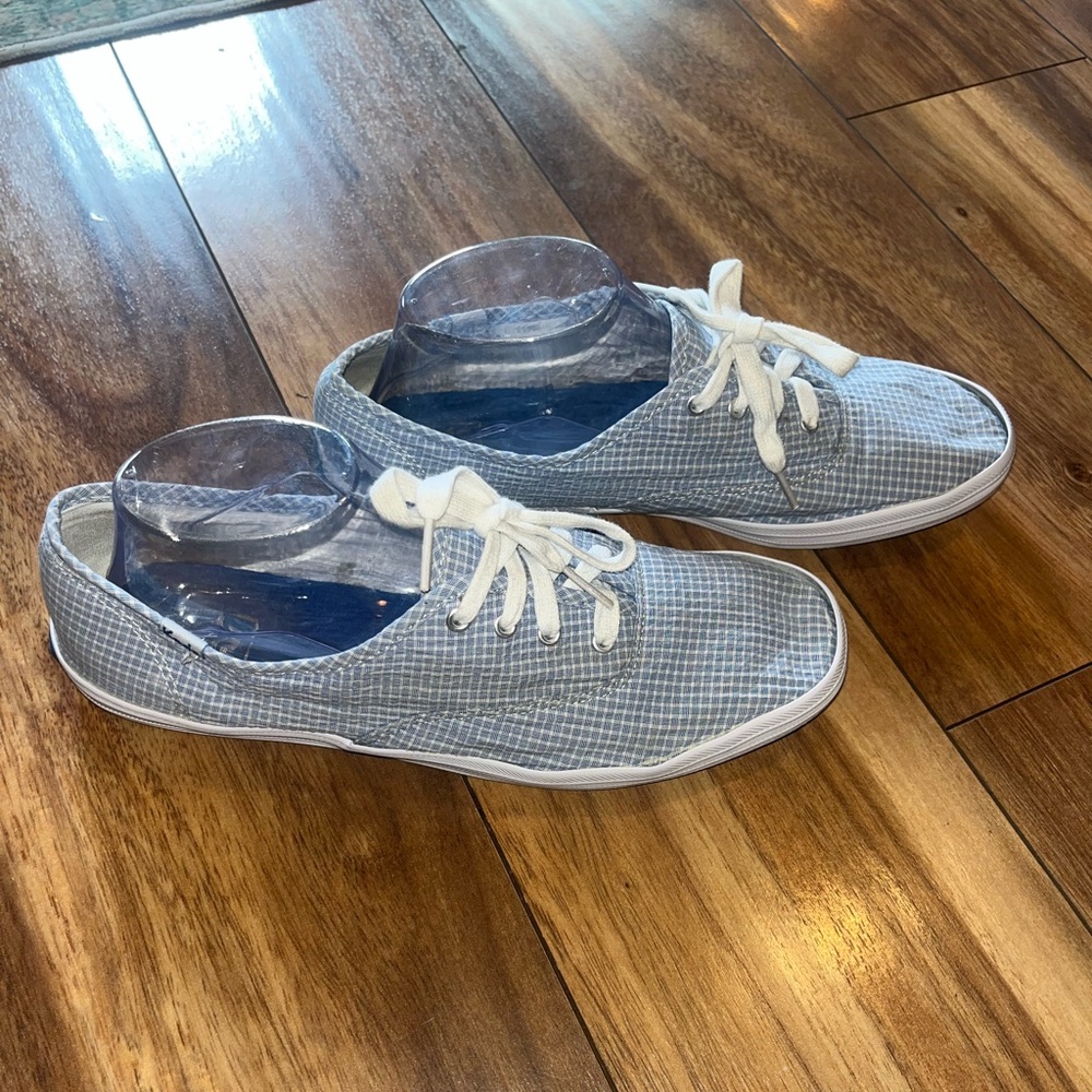 Women’s vintage blue gingham keds casual tennishoes sneakers comfy size 9.5